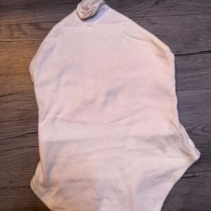 White Ribbed Women's Bodysuit